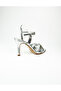Miss Park Moda 2002 Cross Band Heeled Shoes Silver - 4