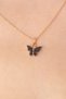 Gold Black Color Butterfly Figure Women's Necklace - 2