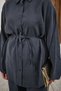 Women's Shirt and Elastic Waist Pants Tie-Detail Set Anthracite - 6
