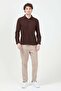 Men's Long Sleeve Button down Textured Shirt Brown - 26Y 30000 - 5