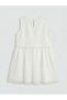 Lcw Kids White Crew Neck Tulle Detail Girls' Dress - 3