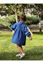 Girls' Shirt Collar Detail, Button-Front Denim Dress with Yoke - 2