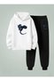 Hooded Kids Boys Set Ejderha 3 İplik Ş Brushed Inside Sweatshirt - Tracksuit Set