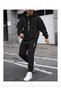 Men's Hooded Sweatshirt Top and Bottom Tracksuit Set Printed