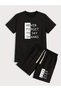 Shorts T-Shirt - Shorts and Top Tracksuit Set Printed Oversized Crew Neck