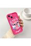 iPhone 15 Plus Compatible Pink Red Silicone Case Shockproof Camera Protection - 3