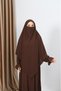 Sleeveless Beaded Dress Souffle Set Umrah and Hajj Clothing Brown Hnt7102 - 3