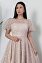 Crew Neck Balloon Sleeve Belted Lace Dress BAL167 - 2