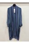 Women's Blue Italian İ Silk Ü Tulle Foldable Sleeve Ov Oversized Zun Kaftan 40 - 46 Size
