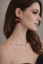 Reddy Burgundy and Gold Curved Earrings - 2