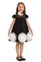 Girl Child 3-7 Years Old Three Dimensional Roses Cotton Satin Dress Black - 2