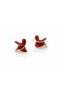 Reddy Burgundy and Gold Curved Earrings - 3