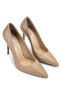 Women's Genuine Leather Beige Heeled Shoes - 2