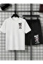 Nice Shorts T-Shirt - Shorts Bottom Top Tracksuit Set B Printed O Oversized Crew Neck