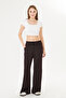 Women's Pants Viscose Fabric Trousers with Elastic Waist - 2