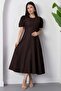 Crew Neck Piece Pleated Denim Dress 2026-4552 - 6