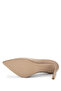 Women's Genuine Leather Beige Heeled Shoes - 3