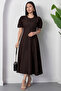 Crew Neck Piece Pleated Denim Dress 2026-4552 - 4