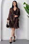 Double-Breasted Layered Collar Chiffon Dress with Belt Layers Dks935 - 4