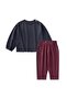 Velvet T-Shirt Set with Pants for 1-7 Years Old, Navy Blue