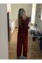 Women's Long Sleeved Buttoned Pajama Set Double Combination Karel Checked Izi - 2
