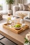 Natural Bamboo Serving Tray – Large and Durable Tea & Coffee Presentation Tray with Handles 25 X 35 cm - 2