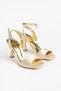 Women's Stiletto Heel U Nude Satin Wrapped Evening Dress Shoes - 3