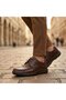 Atalay-G Men's Leather Shoes Tan - 2