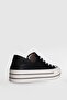Genuine Leather Lace-Up Comfortable Daily Sneakers Women's Shoes Black - 2