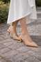Lady Women's Pointed Toe Slingback Heeled Shoes Beige Summer Stylish Model C0006 - 2