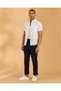 Men White Jacquard Short Sleeve Shirt - 2