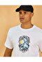 Men White Basic Graphic T Shirt - 4