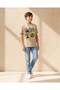 Senior Boys Beige Printed T-Shirt - 2
