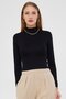 Turtleneck Long Sleeve Badi Viscose Stretch Fabric Body 123 Black