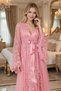 Luxury Lace Nightgown and Robe Set Dowry Elegant Honeymoon Satin Set - 2