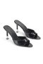 Serenya Stretchy Soft Non-Slip Sole (8 cm) Black Patent Leather Silver Heel Detailed Women's Heels Slipper - 3