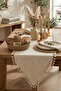 Buldan İşi P Cotton U R Table Runner - P Tasseled Bohem m Tablecloth - 50X140 cm Ecru - 4