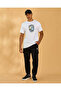 Men White Basic Graphic T Shirt - 5