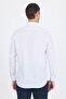 White Hard Collar Long Sleeve Pocketless Comfort Fit Cotton Shirt 1004255287 - 5