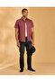 Men Burgundy Seersucker Shirt - 5