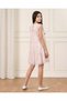 Peach Floral Mesh Layered Dress - 3