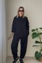 Hooded Sweat Snap Fastener Black Modal Set