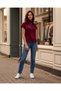 Women Burgundy High Cowl Neck Satin Blouse - 5