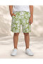 Boys Green Palm Print Pull On Shorts