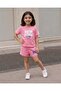 Girls Pink Placement Print Slub Jersey T Shirt - 5