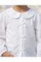 Girls White Peter Pan Collar Long Sleeve Blouse - 3