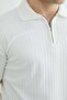Corded Fabric Polo Collar Half Zip Knitwear T-Shirt - 6