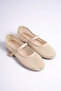 Monako Women's Beige Cream Helmet Net Knit Ballet Flats