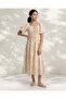 Women Poplin Yellow Printed Midi Dress