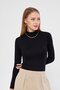 Turtleneck Long Sleeve Badi Viscose Stretch Fabric Body 123 Black - 2